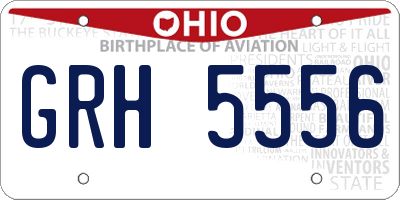 OH license plate GRH5556