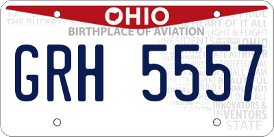 OH license plate GRH5557