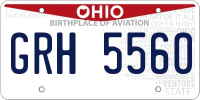 OH license plate GRH5560