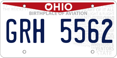 OH license plate GRH5562