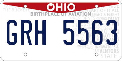 OH license plate GRH5563