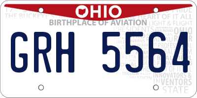 OH license plate GRH5564