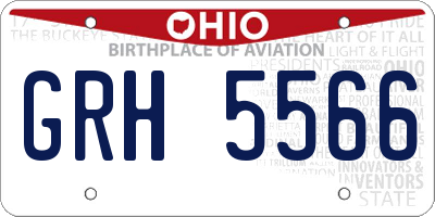 OH license plate GRH5566