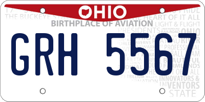 OH license plate GRH5567