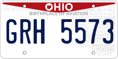 OH license plate GRH5573