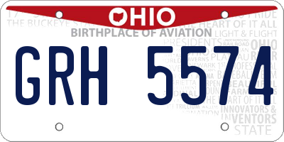 OH license plate GRH5574