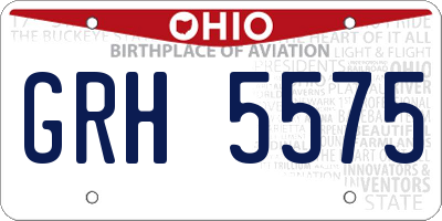 OH license plate GRH5575