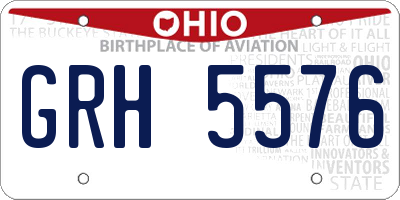 OH license plate GRH5576