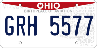 OH license plate GRH5577