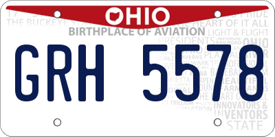 OH license plate GRH5578