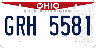 OH license plate GRH5581