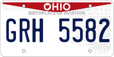 OH license plate GRH5582