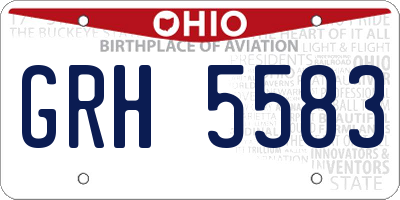 OH license plate GRH5583