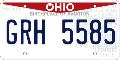 OH license plate GRH5585