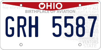 OH license plate GRH5587