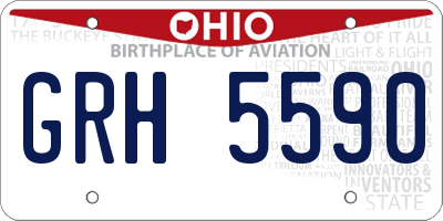 OH license plate GRH5590