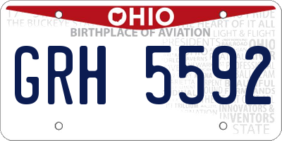 OH license plate GRH5592