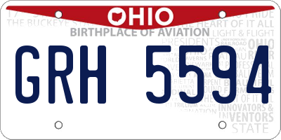 OH license plate GRH5594