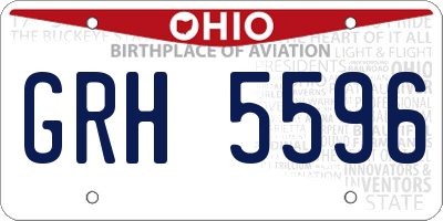 OH license plate GRH5596