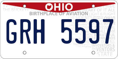 OH license plate GRH5597