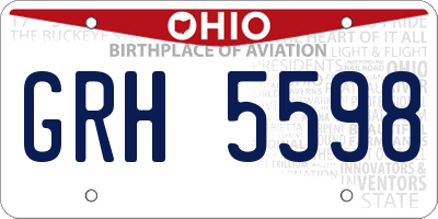 OH license plate GRH5598