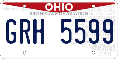 OH license plate GRH5599