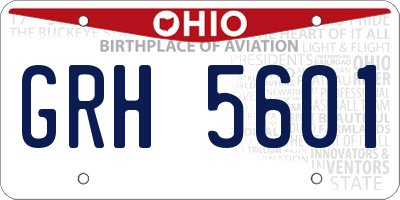 OH license plate GRH5601