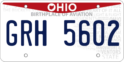 OH license plate GRH5602