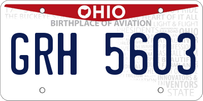 OH license plate GRH5603