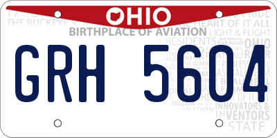 OH license plate GRH5604