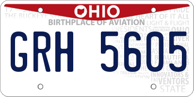 OH license plate GRH5605