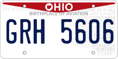 OH license plate GRH5606