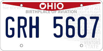 OH license plate GRH5607