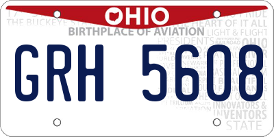 OH license plate GRH5608