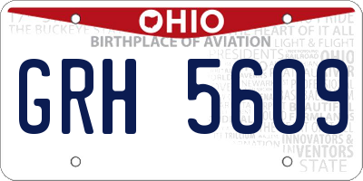 OH license plate GRH5609