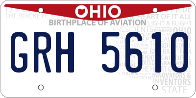 OH license plate GRH5610