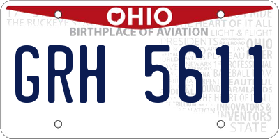 OH license plate GRH5611