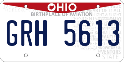 OH license plate GRH5613