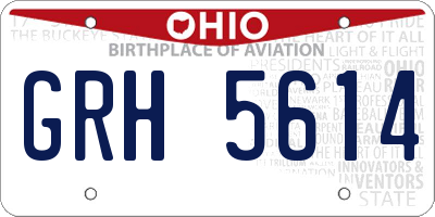 OH license plate GRH5614