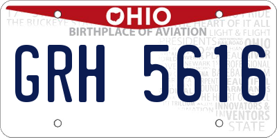 OH license plate GRH5616