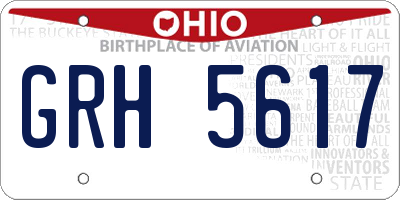 OH license plate GRH5617