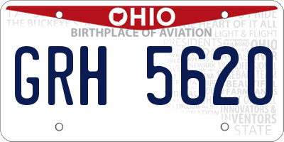 OH license plate GRH5620