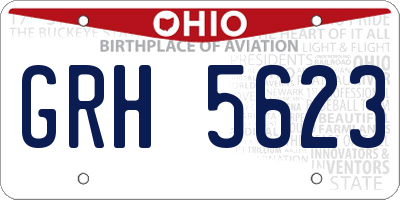 OH license plate GRH5623