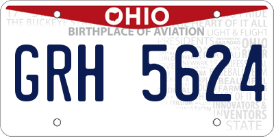 OH license plate GRH5624