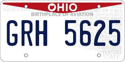 OH license plate GRH5625