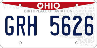 OH license plate GRH5626