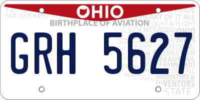 OH license plate GRH5627