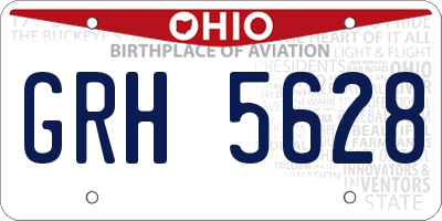 OH license plate GRH5628