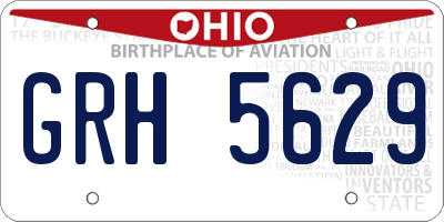 OH license plate GRH5629