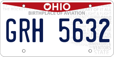 OH license plate GRH5632